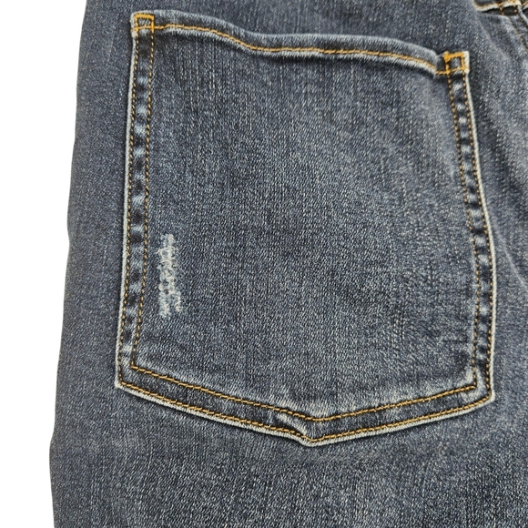 Spanx Skinny Jeans High Rise Dark Wash Distressed Pull On Denim Large - Picture 6 of 11